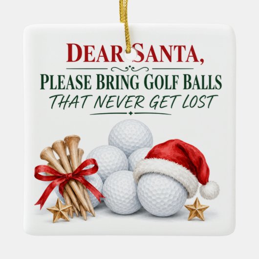 Golf Kerstvakantie Beste Kerstman Keramisch Ornament (Voorkant)