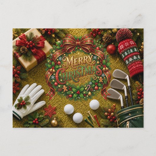 Golf Kerstvakantie Briefkaart (Voorkant)