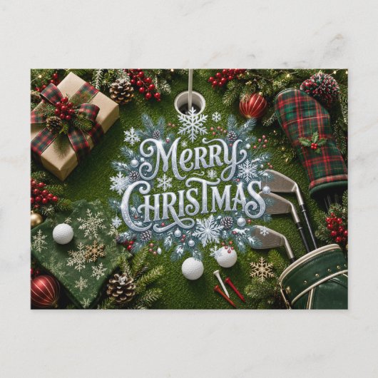 Golf Kerstvakantie Briefkaart (Voorkant)