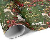 Golf Kerstvakantie Cadeaupapier (Rol Hoek)
