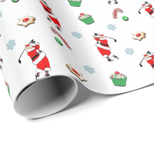 Golf Kerstvakantie Cadeaupapier (Rol Hoek)
