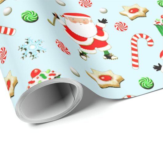 Golf Kerstvakantie Cadeaupapier (Rol Hoek)