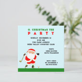 Golf Kerstvakantie Feest Kaart (Staand voorkant)