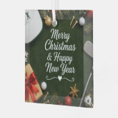 Golf Kerstvakantie Glas Ornament (Voorkant links)