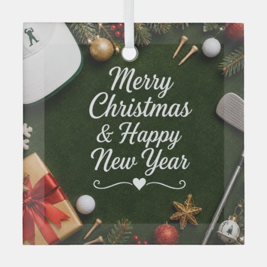 Golf Kerstvakantie Glas Ornament (Voorkant)