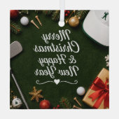 Golf Kerstvakantie Glas Ornament (Achterkant)
