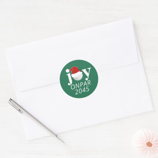 Golf Kerstvakantie Kerstvreugde Sticker Modern Gro (Envelop)