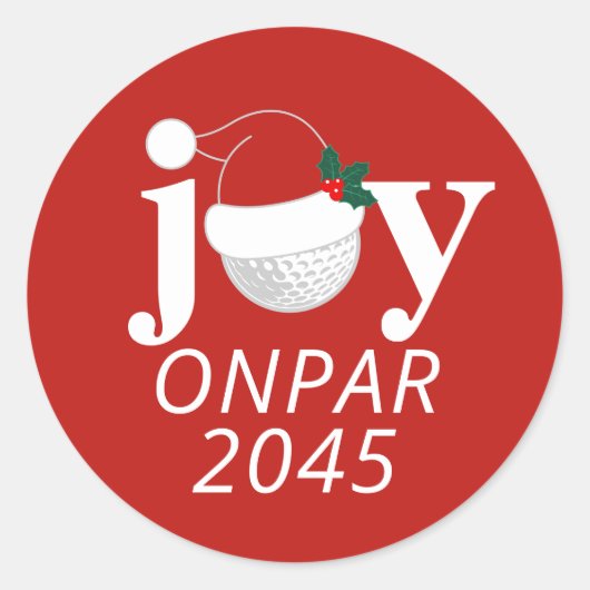 Golf Kerstvakantie Kerstvreugde Sticker Modern Roo (Voorkant)