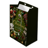 Golf Kerstvakantie Medium Cadeauzakje (Voorkant Gekanteld)