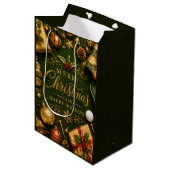 Golf Kerstvakantie Medium Cadeauzakje (Voorkant Gekanteld)