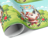 Golf Kerstvakantie met de Kerstman Cadeaupapier (Rol Hoek)