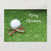 Golf Kerstvakantie met golfbal en lint Briefkaart (Voorkant)