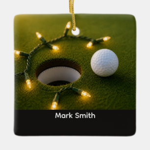 Golf Kerstvakantie met golfbal voor golfer Keramisch Ornament