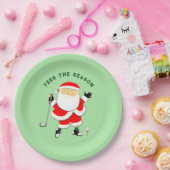 Golf Kerstvakantie Papieren Bordje (Feest)