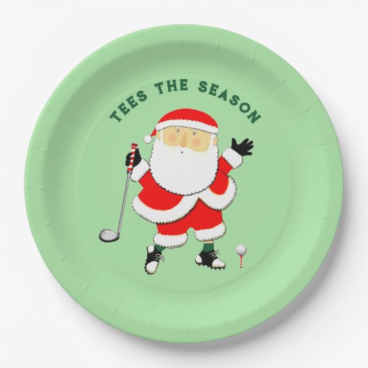 Golf Kerstvakantie Papieren Bordje (Voorkant)