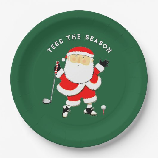 Golf Kerstvakantie Papieren Bordje (Voorkant)