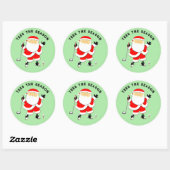 Golf Kerstvakantie Ronde Sticker (Vel)