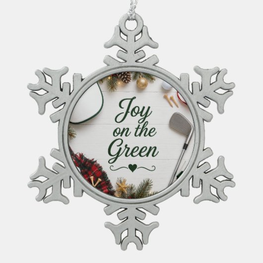 Golf Kerstvakantie Tin Sneeuwvlok Ornament (Voorkant)