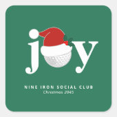 Golf Kerstvakantie Vreugde Festive Moderne Groen Vierkante Sticker (Voorkant)