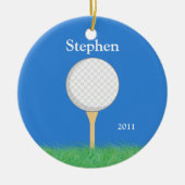 Golf-kerstversiering Keramisch Ornament (Voorkant)