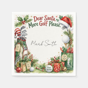 Golf Kerstwensen Typografie Watercolor Design Servet