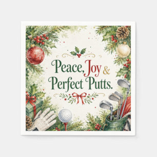 Golf Kerstwensen Typografie Watercolor Design Servet