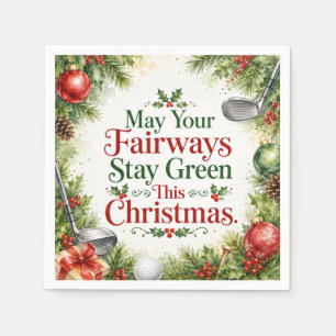 Golf Kerstwensen Typografie Watercolor Design Servet