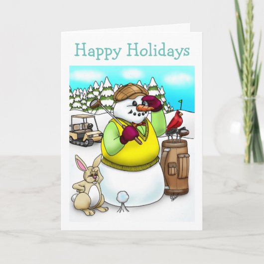 Golf-kerstWenskaart Feestdagen Kaart (Voorkant)