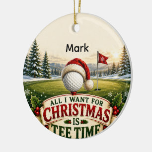 Golf Kerstzegen voor Golfer Keramisch Ornament