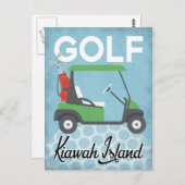 Golf Kiawah Island - Retro  Briefkaart (Voorkant / Achterkant)