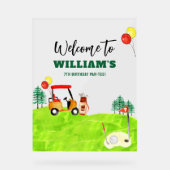 Golf Kids Verjaardag Par-T-shirt Welkom Acryl Bord (Voorkant)