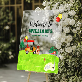 Golf Kids Verjaardag Par-T-shirt Welkom Acryl Bord