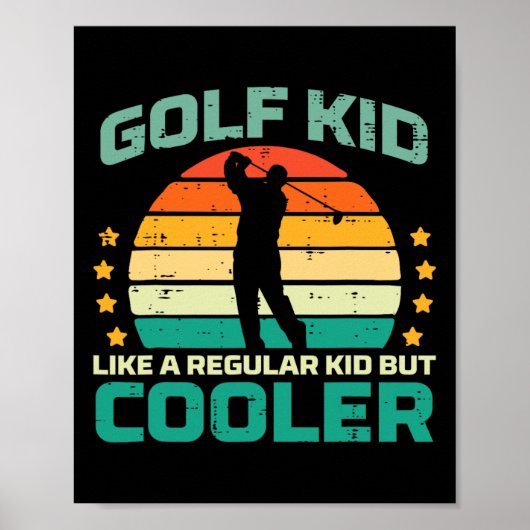 Golf Kind Als Regelmatige Koeler Retro Golfer Vade Poster (Voorkant)