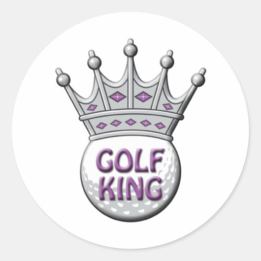 Golf King Vaderdag Dadism Gift Ronde Sticker (Voorkant)