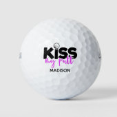 Golf Kiss My Putt Funny Modern Persoonlijke Naam Golfballen (Voorkant)