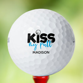Golf Kiss My Putt Funny Modern Persoonlijke Naam Golfballen