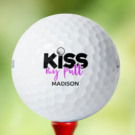 Golf Kiss My Putt Funny Modern Persoonlijke Naam Golfballen