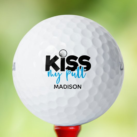 Golf Kiss My Putt Funny Modern Persoonlijke Naam Golfballen