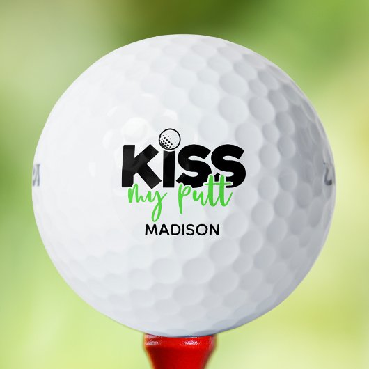 Golf Kiss My Putt Funny Modern Persoonlijke Naam Golfballen