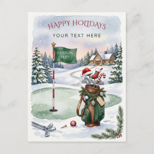 Golf Krans Boog Kerstmis Feestdagenkaart