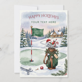 Golf Krans Boog Kerstmis Feestdagenkaart