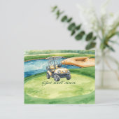 Golf Krijg snel goed met tekst en bal op groen Briefkaart (Staand voorkant)