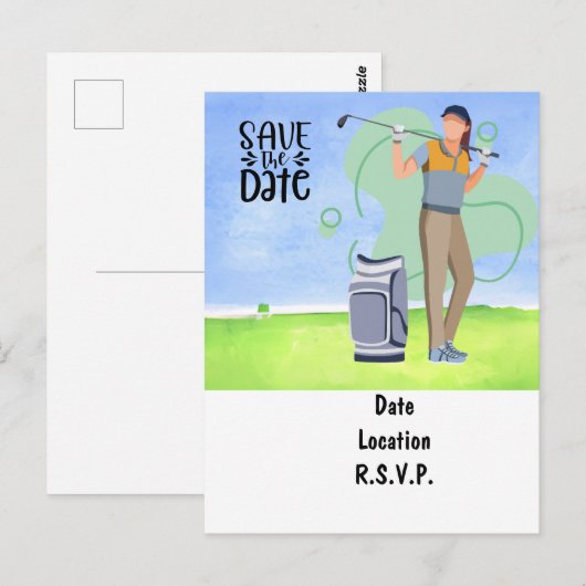 Golf laat Par T-shirt Partij sparen het Briefkaart (Voorkant / Achterkant)