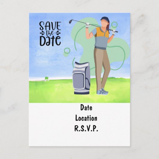 Golf laat Par T-shirt Partij sparen het Briefkaart (Voorkant)