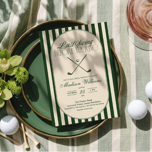 Golf "Laatste Swing voor de Ring" Bruidsdiner Kaart