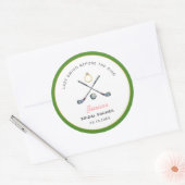 Golf "Laatste swing voor de ring" Bruidsfeest Ronde Sticker (Envelop)