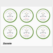 Golf "Laatste swing voor de ring" Bruidsfeest Ronde Sticker (Vel)
