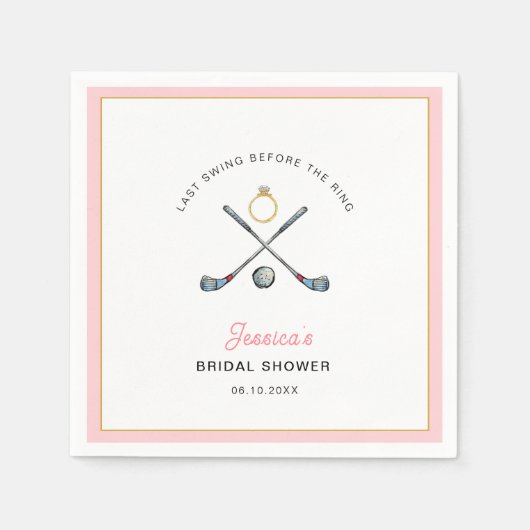 Golf "Laatste swing voor de ring" Bruidsfeest  Servet (Voorkant)