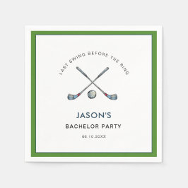 Golf "Laatste swing voor de ring" vrijgezellenfees Servet