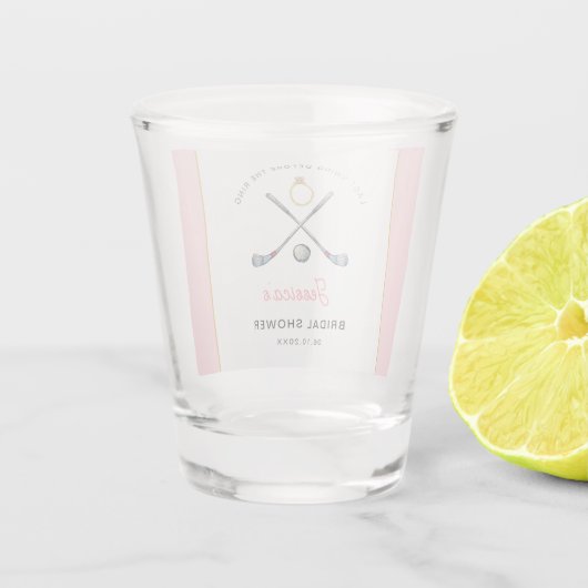 Golf "Laatste swing voor de ring" Vrijgezellenfees Shot Glas (Achterkant)